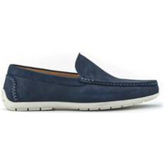 Blue - Men Moccasins Rohan Wide Fit Leather Sheepskin-Lined Moccasins - Navy