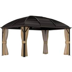 Highland Dunes Aluminium Hardtop Gazebo 33 Ft W x 25 Ft Brown