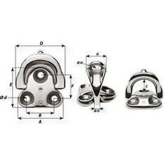 Veneen lohkot Wichard Padeye Foldbart 10 mm