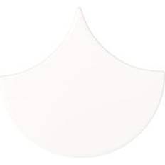 Johnson Tiles Symmetry Fan White Gloss Glazed Ceramic Wall Tile 135mm x 150mm