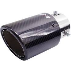 Simoni Racing Auspuffblende Rund Schräg Glänzend-Karbon Edelstahl Ø89 x L170 mm
