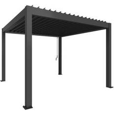 Metal Pergola 3.5m x 3.5m - Metallic Dark Grey