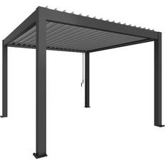 Metal Pergola 3.5m x 3.5m Metallic Dark Grey