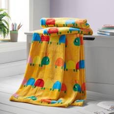 Yellow Blankets Catherine Lansfield Curious Caterpillar Throw Blanket 130cm x 170cm - Multicolor Blankets Yellow