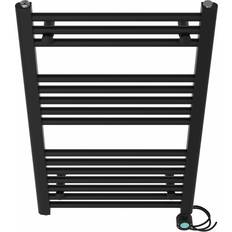 Heated Towel Rails Belfry Heating Aramantha Straight Towel Rail Heated Towel Rails 80cm H x 50cm W x 3cm D Black