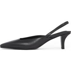 Calvin Klein Pumps Calvin Klein Leather Slingback Mule Pumps - Black