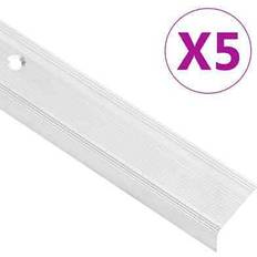 Stairs & Railings vidaXL Stair Nosings in L-shape 15 pcs Aluminium 90 cm Silver