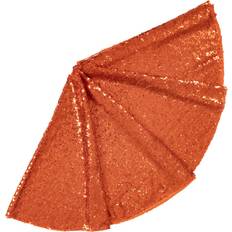 Orange Christmas Tree Skirts Bellezza ShinyBeauty 48-Inch Embroidery Sequin Orange Christmas Tree Skirt