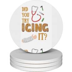 Ceramic Coasters WHIBOS Ceramic Coasters Set of 4 for Nurses and Doctors Coaster