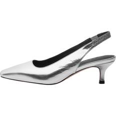 Sølv Sandaler med hæl Woden Maxine Slingback Metallic - Silver