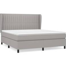 vidaXL mit Matratze 160x200 cm Hellgrau Boxspringbett