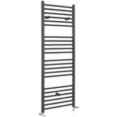 Heated Towel Rails Milano Modern Anthracite Dual Fuel Electric Straight Bar Heated Towel Rail Radiator 1600mm x 500mm
