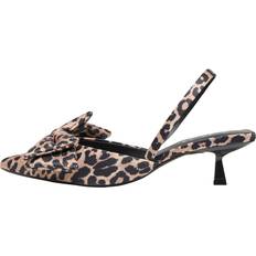 Polyester Højhælede sko Only Onlcoco-6 Bow Leo Slingback Pump - Brown