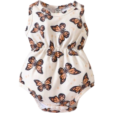 Polyester Bodysuits Shein Baby Butterfly Print Bodysuit & Headband