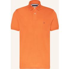 Tommy Hilfiger Orange Polo Shirts Tommy Hilfiger Polo Droit En Piqué De Coton - Orange