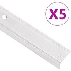 Stair Parts vidaXL Stair Nosings L-shape 5 pcs Aluminium 90 cm Silver