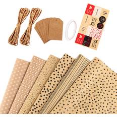 Brown Gift Wrapping Papers Torribaly Birthday Wrapping Paper 6 Sheets Brown