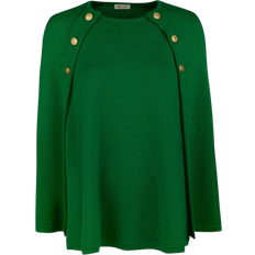 Mary Grön Merinoull Cape - Enfärgad