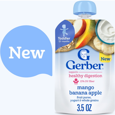 Gerber Gerber Toddler Food Mango Banana Apple Fruit Puree Yogurt and Whole Grains Pouches 3.5 oz