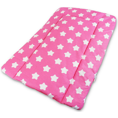 Babymam Toddler Changing Mat Nursery Baby 100% Cotton Grey Big White Stars Pink