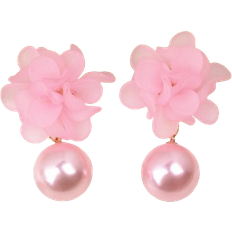 Shein Flower & Faux Pearl Drop Earrings