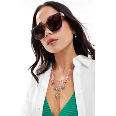 Vero Moda Oversized Square Sunglasses - Tortoiseshell - Brown