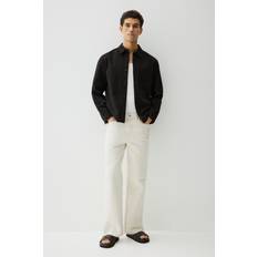 H&M Sobrecamisa En Sarga De Algodón Regular Fit - Negro