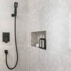 Johnson Tiles Melford Marble Light Dark Grey Décor Matt Glazed Ceramic Hexagon Wall Tile 300mm x 600mm