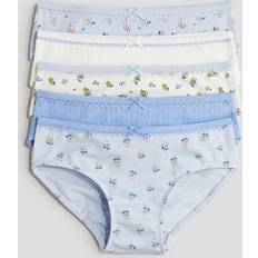 H&M Flicka 5-Pack Trosa I Bomull - Ljusblå/Blommig