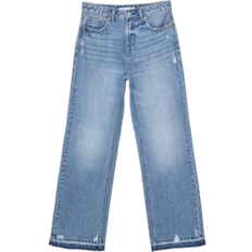 Spijkerbroeken Stradivarius D92 Rechtmodel Wijd Medium - Donkerblauw Denim