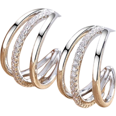 Shein Cubic Zirconia Decor Cuff Hoop Earrings