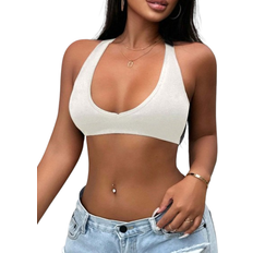 Shein Womens Solid Color Wide Strap Simple Casual Tank Top