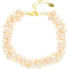 Nuni Copenhagen Leonora Bracelet Pearl Förgyllt-Silver Sterling 925 16-19 cm
