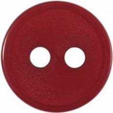 Red Buttons Hemline Round Plastic Buttons Red Pack of 8