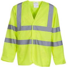 Work Vests Yoko Unisex Adult Hi-Vis Long-Sleeved Waistcoat - Yellow