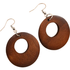 Shein Round Wooden Drop Earrings