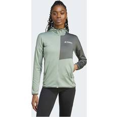 Adidas Sølv Overtøj adidas Terrex Xperior Climawarm Light Fleece Hooded Jacket - Sølvgrøn