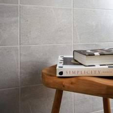 Johnson Tiles Classics Slate Effect Satin Glazed Ceramic Wall Tile 300mm x 200mm Grey