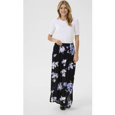 Dame - Multifarvet Nederdele Kaffe Kaedita Amber Skirt Nederdele - Black/Blue Flower Print
