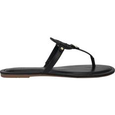Tommy Hilfiger Slippers & Sandals Tommy Hilfiger Women's Litzy Flat Slip On Logo Sandals Black 7.5M
