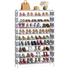 Tribesigns 10 Tiers Grey Shoe Rack 34x63.6"