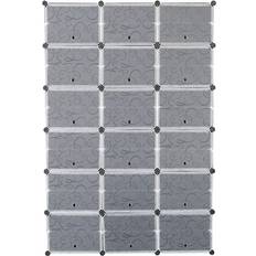 Winado 70.87-in H 12 Tier 40 Pair Black Plastic Organizer Shoe Rack 48x70.9"