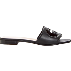 Gucci Scarpe Gucci Leather Logo Cutout Flat Sandals BLACK 12B