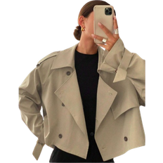Shein Autumn Short Casual Ladies Trench Coat