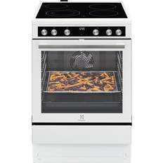 Selvrensende Glaskeramiske komfurer Electrolux LKR66041NW Hvid