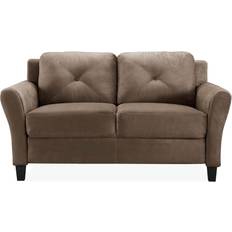 Lifestyle Solutions Casual Brown Microfiber Loveseat LSHA712BRN Sofa 57.9" 2 Seater