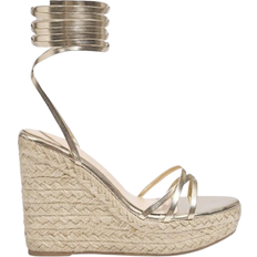 Rem Espadrillos Shein Cuccoo Thick Bottom Wedge Heel Strappy Sandals For Summer Gold EUR36,EUR37,EUR38,EUR39,EUR40,EUR41