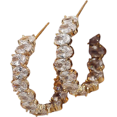 Shein Rhinestone Decor Open Hoop Earrings