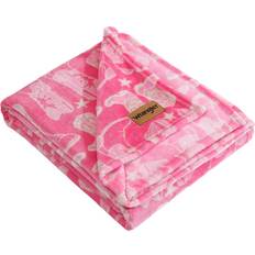 Wrangler Printed Ultra Soft Plush Fleece Blanket 50" W x 60" L Blankets Pink (152.4x127cm)