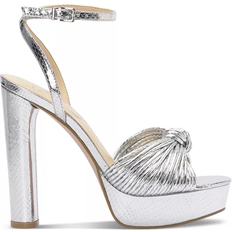 Jessica Simpson Women's Immie Platform Dress Sandals Silver Metallic 7.5M